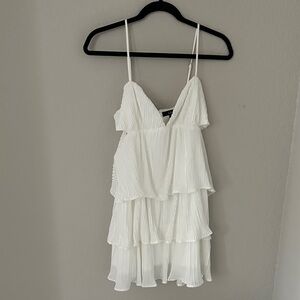 Lulus White Layered Women's Dress Size L